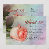 Sweet 16 rose Invitation (Devant / Derrière)