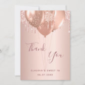 Sweet 16 rose or parties scintillant carte de reme (Devant)