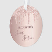 Sweet 16 rose or parties scintillant rouge nom gou (devant)