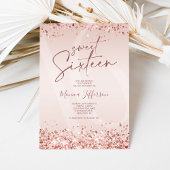Sweet 16 Rose Rose Gold Invitation