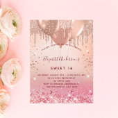 Sweet 16 roses or rose ballons invitation budget