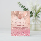Sweet 16 roses or rose ballons invitation budget (Debout devant)