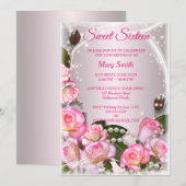 Sweet 16 Roses Roses Rose Élégantes Invitation Ann (Devant / Derrière)