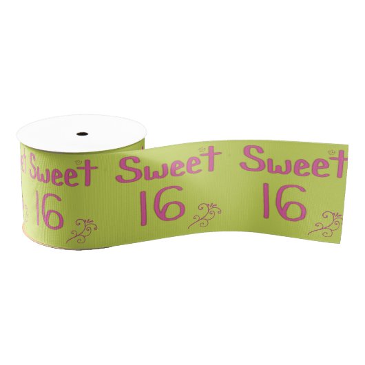 Sweet 16 Roze en Limoen Grosgrain Lint (Spoel)