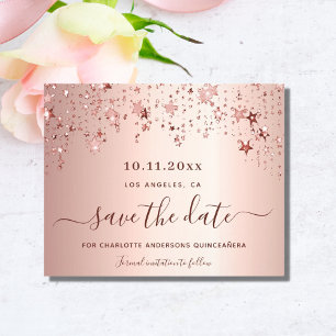 Sweet 16 roze goud blozen budget Save the Date Flyer