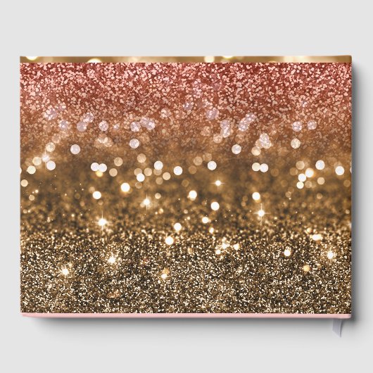 Sweet 16 Roze Gouden Glitter Bokeh Custom Gastenboek (Achterkant)