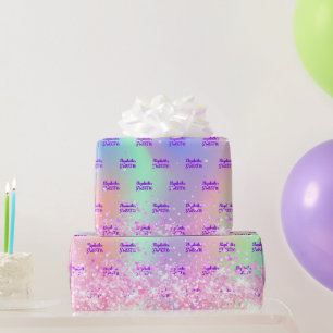 Sweet 16 roze paarse holografische kleur cadeaupapier