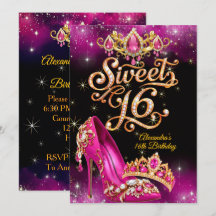 Sweet 16 Roze Prinses Verjaardagsfeest Schoen Tiar