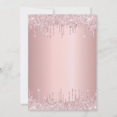 Sweet 16 roze stoffige roos drupt kaart (Achterkant)