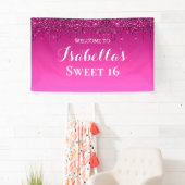 Sweet 16 | Roze strooisel Spandoek (Insitu)