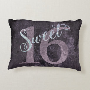 Sweet 16 Roze Waterverf en Faux Glitter Party Accent Kussen