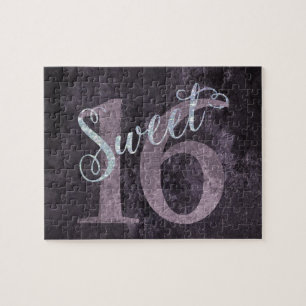 Sweet 16 Roze Waterverf en Faux Glitter Party Legpuzzel