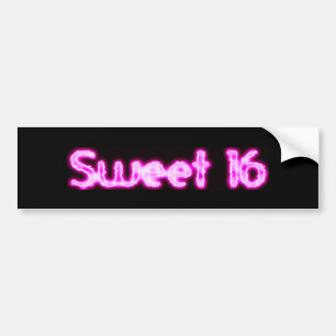 Sweet 16 Roze zwarte Bumpersticker