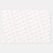 Sweet 16 Script Elegant Goud Glitter Pioen Bloemen Inpakpapier Vel (Voorkant 2)