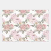 Sweet 16 Script Elegant Goud Glitter Pioen Bloemen Inpakpapier Vel (Voorkant)