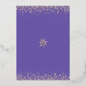 Sweet 16 Script Paarse Waterverf Glam Real Gold Folie Uitnodiging (Achterkant)