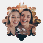 Sweet 16 Script Photo Bestie Snowflake Ornament Kaart (Achterkant)