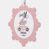 Sweet 16 Script Photo Bestie Snowflake Ornament Kaart (Links)
