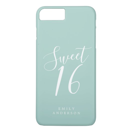 Sweet 16 Script Sky Blue 16th Birthday Case-Mate iPhone Case (Achterkant)