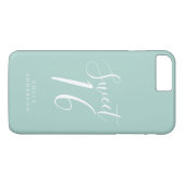 Sweet 16 Script Sky Blue 16th Birthday Case-Mate iPhone Case (Achterkant (Horizontaal))