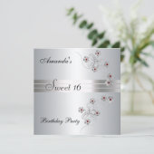 Sweet 16 Silver Anniversaire Invitation de fête (Debout devant)