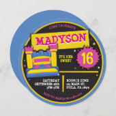 Sweet 16 Sixteen BOUNCE HOUSE CASTLE PRINCESS Kaart (Voorkant / Achterkant)