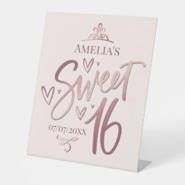 Sweet 16 Sixteen  Pedestal Sign Reclamebord Met Voetstuk