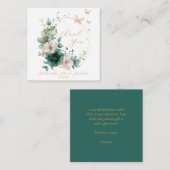 Sweet 16 Smaragd Groene Bloemen Dank u Kaarten Notitiekaartje (Voorkant / Achterkant)