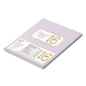 Sweet 16 Snoep Bar wrappers-Gold-nummers Notitieblok (Gedraaid)