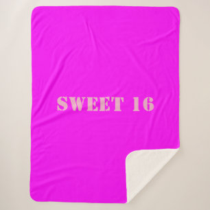 Sweet 16 Solid Roze Magenta Fleece Deken