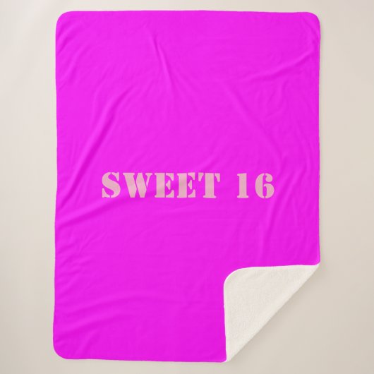 Sweet 16 Solid Roze Magenta Fleece Deken (Voorkant)