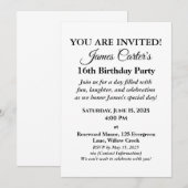 Sweet 16 Splash Bash : Invitation de la fête de pi (Devant / Derrière)