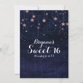 Sweet 16 Starry Night Purple & Gold Invitation (Dos)