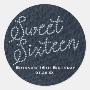 Sweet 16 Sticker van zestien diamanten en diamante