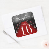 Sweet 16 Stickers Fête Rouge Glamour Favor (Enveloppe)