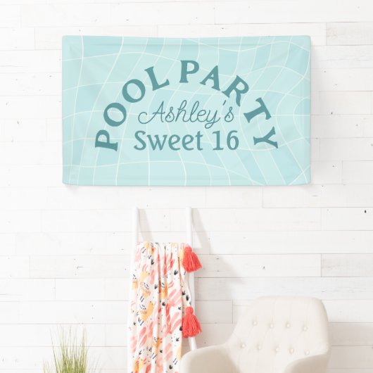 Sweet 16 Summer Pool Party Banner (Insitu)