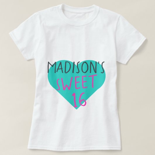 Sweet 16 T-shirt 16e anniversaire (Design devant)
