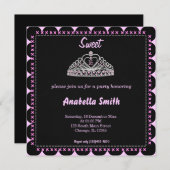 Sweet 16 tiara kaart (Voorkant / Achterkant)