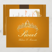 Sweet 16/tiara/topaz uitnodigingen (Voorkant / Achterkant)