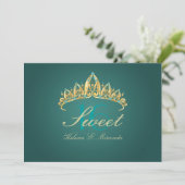Sweet 16/ tiara/vert turquoise /jade invitations (Debout devant)