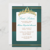 Sweet 16/ tiara/vert turquoise /jade invitations (Dos)
