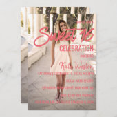 Sweet 16 Uitnodiging Aangepaste foto sjabloon ontw (Voorkant / Achterkant)