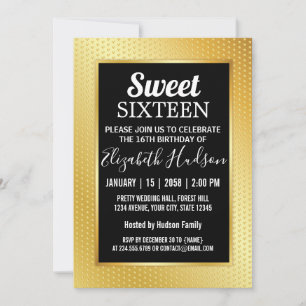 Sweet 16 Uitnodiging met gouden enkels