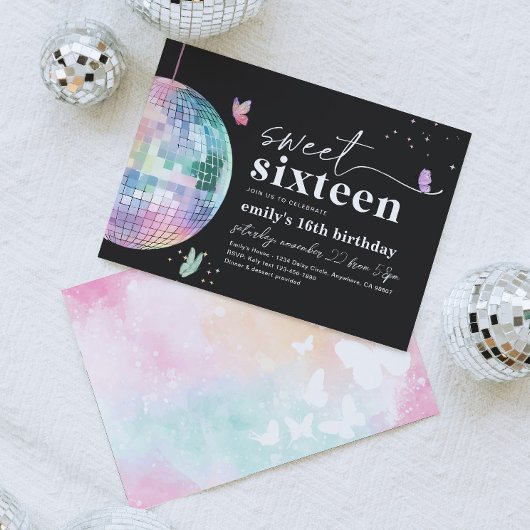 Sweet 16 uitnodiging op zaterdag