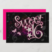 Sweet 16 uitnodiging op zaterdag (Voorkant / Achterkant)