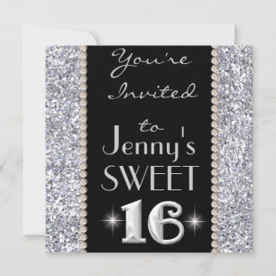 SWEET 16 Uitnodiging van grafische en verbindende