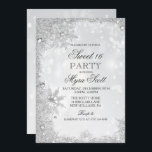 Sweet 16 Vacances d'hiver Invitation Anniversaire<br><div class="desc">Vacances d'hiver Noël Sweet 16 Anniversaire Invitation Parties scintillant givrée Glace Neige Bokeh Lumières</div>