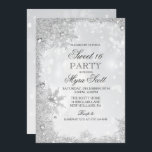 Sweet 16 Vacances d'hiver Invitation Anniversaire<br><div class="desc">Vacances d'hiver Noël Sweet 16 Anniversaire Invitation Parties scintillant givrée Glace Neige Bokeh Lumières</div>