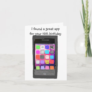 Sweet 16 Verjaardag Telefoon App Humor Kaart