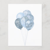 Sweet 16 witte blauwe ballonnen budget uitnodiging (Achterkant)